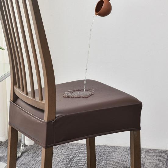 Housse de siège élastique en similicuir antidérapante imperméable résistante à l'huile isolation thermique couleur unie résistante aux rayures