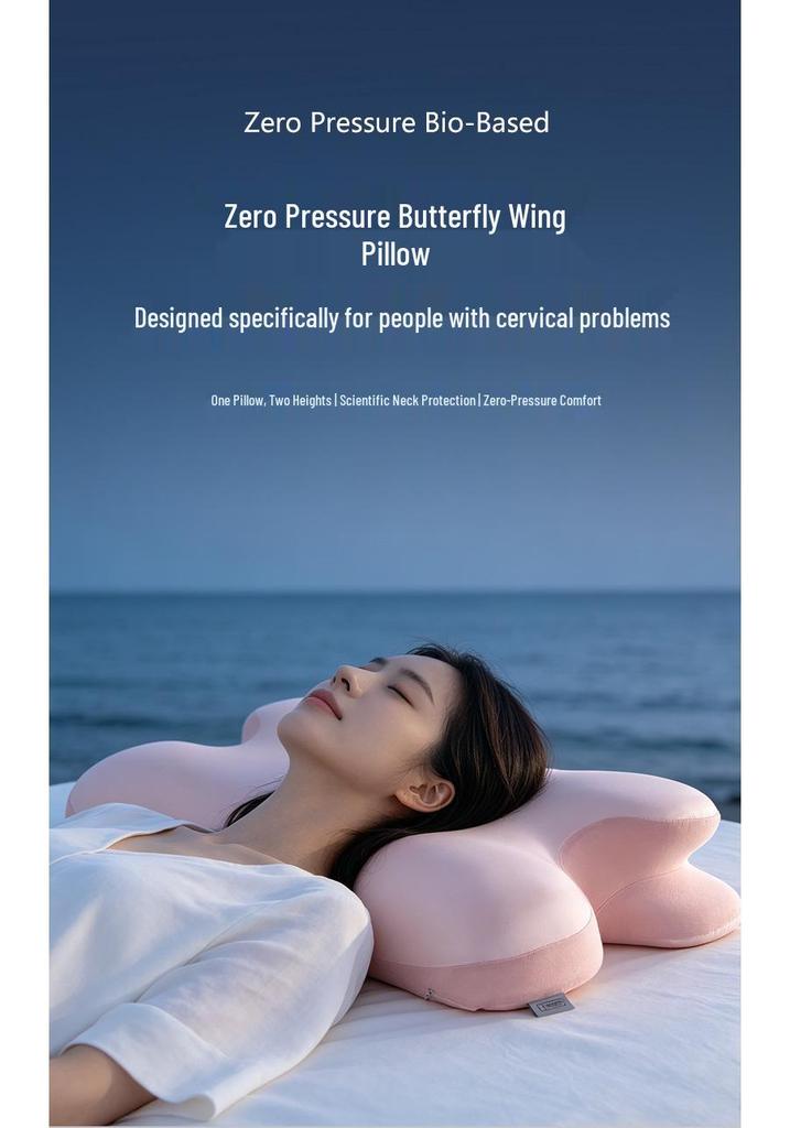 Ergonomic 3D Memory Foam Butterfly Pillow for Neck Support and Deep Sleep