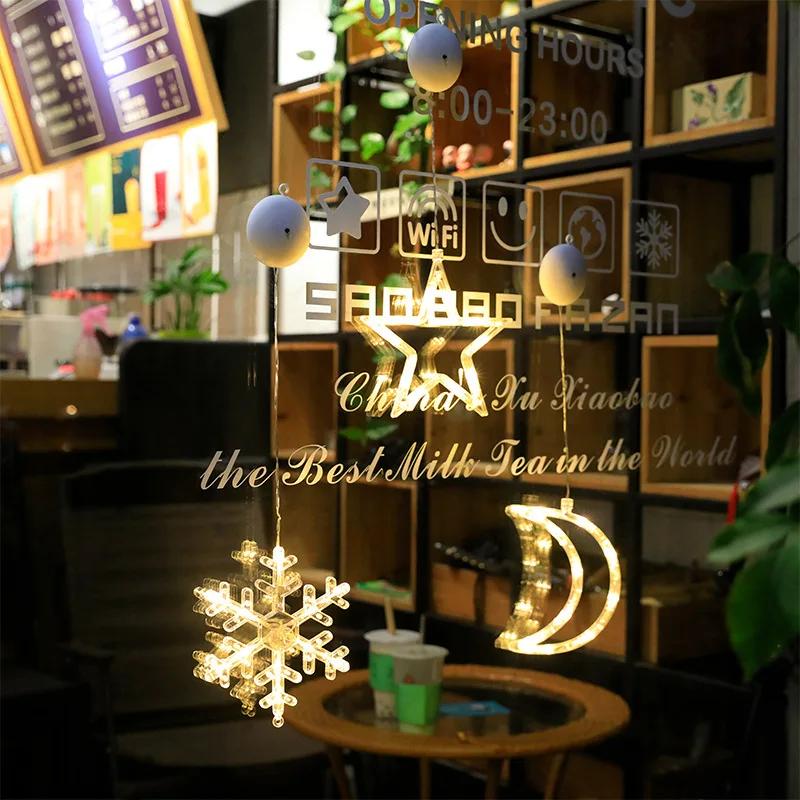 Christmas Decoration Suction Cup Lights Santa Claus Led Decorative Lamp Christmas Tree Lighting In Living Room Display Windows