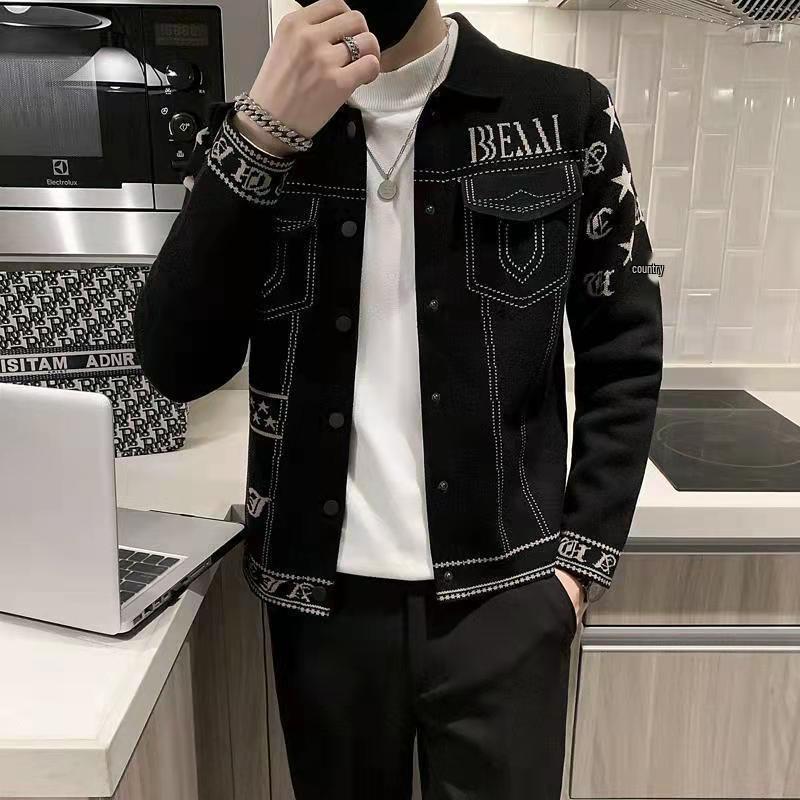 European Lapel Men's Jacket: Trendy Autumn/Winter Casual Outerwear