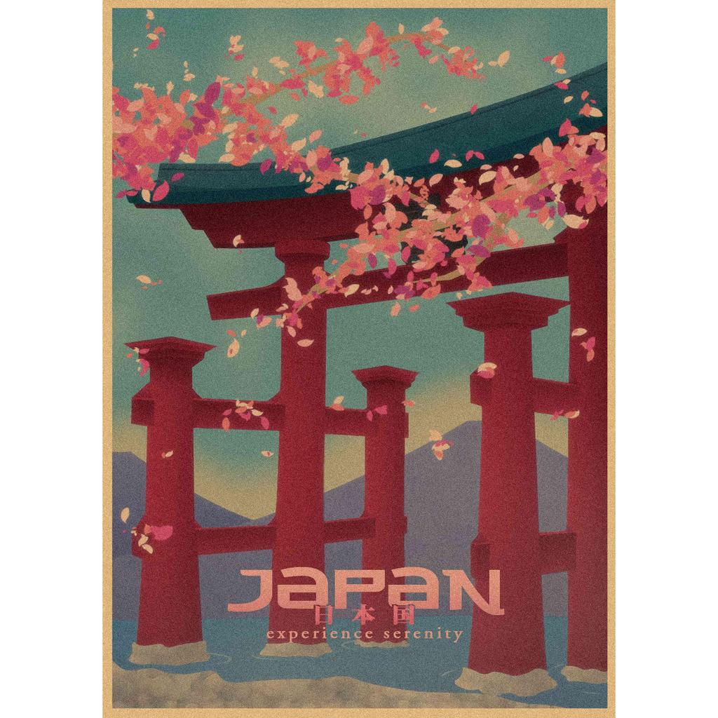 Retro Japanische Landschaft Poster: Sushi Restaurant & Izakaya Wandkunst 391