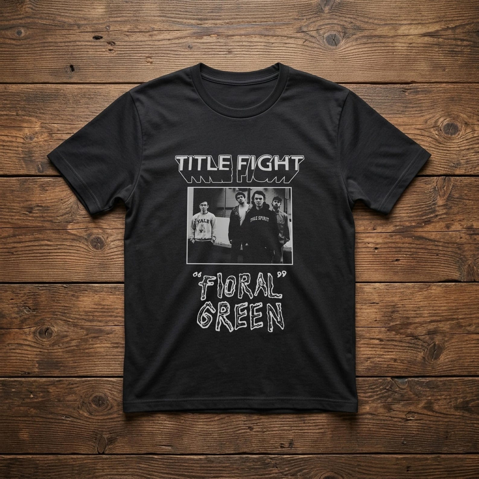 Title Fight Band T shirt, 90s Alt Indie Rock Graphic Tee, Floral Green album tee S