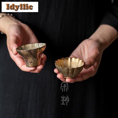 Handbemalter Vergoldeter Silberner Teetasse Traditionelle Teeschale Teetassen-Set Teeverkostung Duftende Tasse Chazhan Meistertassen Haushalts-Teegeschirr