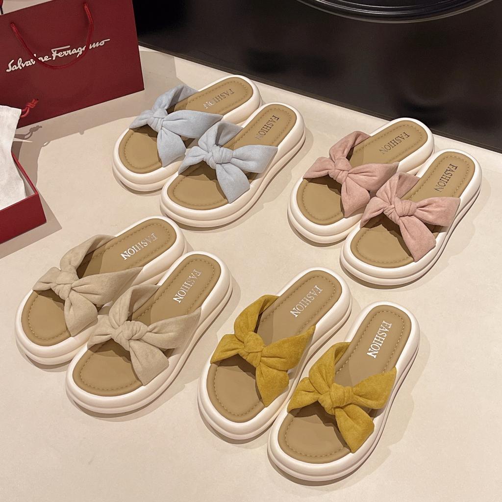 Cool Slippers Female Summer Wear 2025 New Fairy Style with Skirt Platform Beach Sandals Fashion Satin One-word Drag