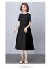 Women's Summer 2025 Pure Cotton Short Sleeve Dress - Loose Fit, Plus Size, Belly-Slimming, Casual for Middle-Aged Moms