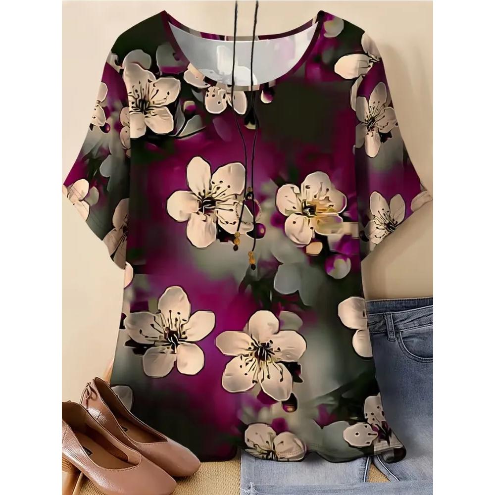 Fashion Versatile Women's Short Sleeve Casual Loose Top Daily Comfort T-Shirts Women’s
