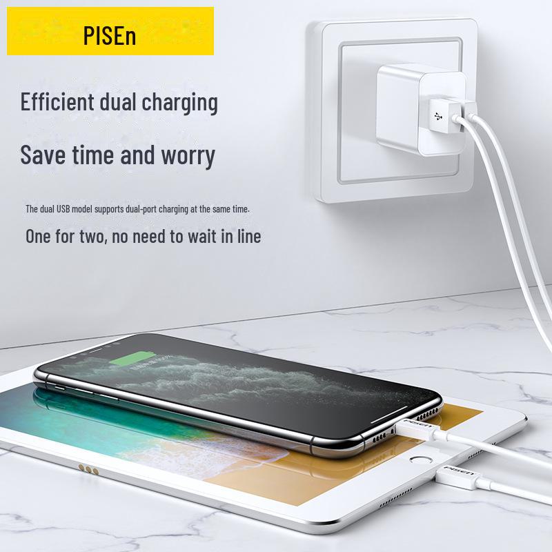 PISEN Charger for iPhone & Android: Compatible with Huawei & Apple, Supports Fast Charging with Data Cable.