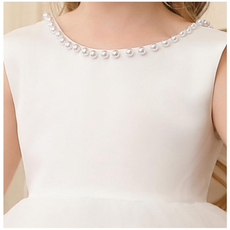Sleeveless Mesh Tulle Puffy Princess Dress For Kids Girls Wedding Party Birthday