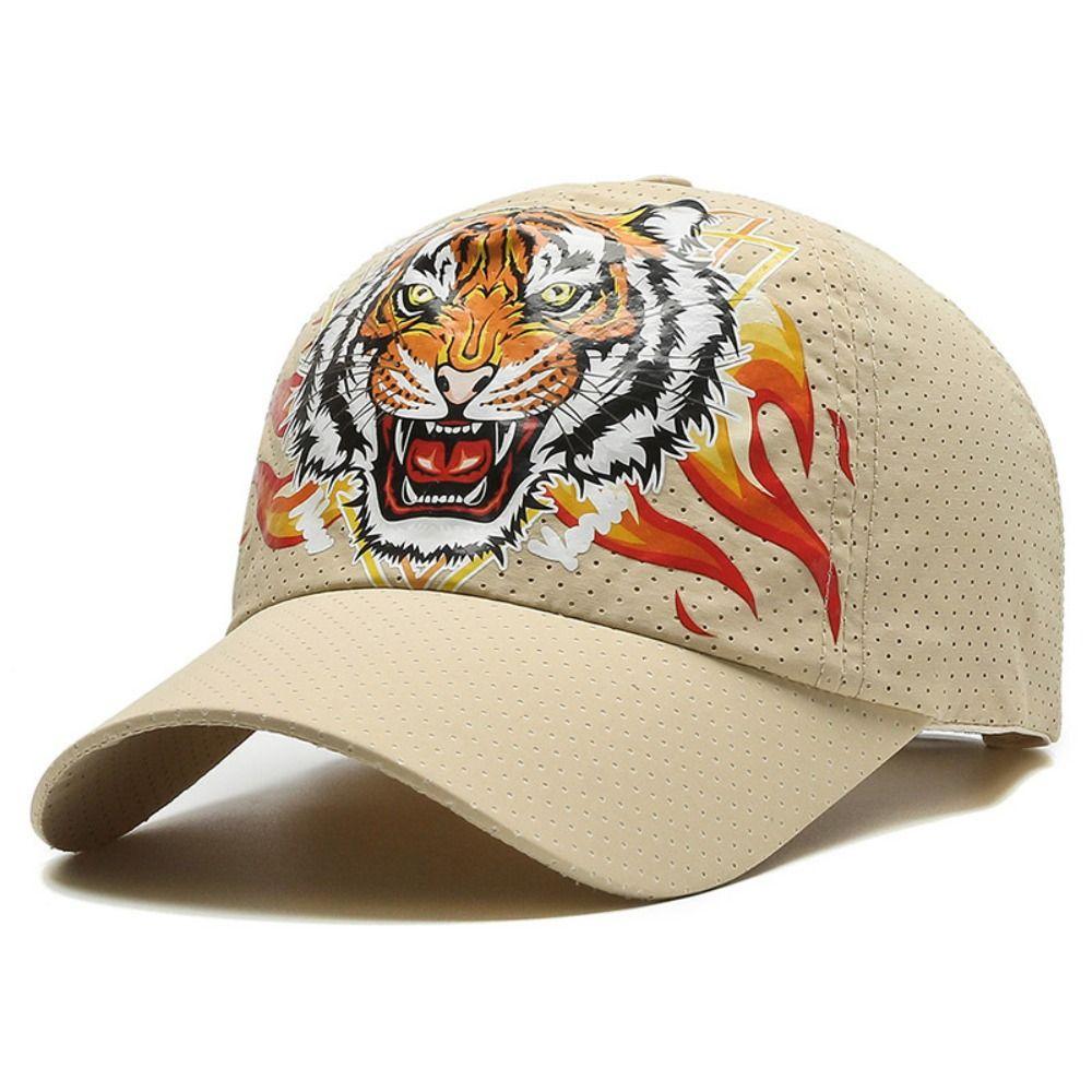 Sun Protection Summer Sun Hat Tiger Head Printed Baseball Cap Fishing Cycling Hat For Women Men
