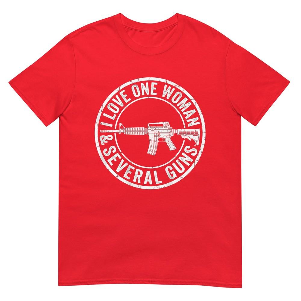 I Love One Unisex Several Guns Husband Funny Gun Tshirt S