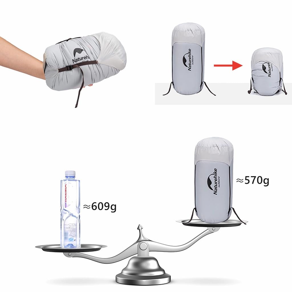 Naturehike Updated Down Sleeping Envelope Ultra Light Uses White Goose 4 Sleeping Bag White Duck Bag, Type, Envelope, Down, Seasons, Waterproof,