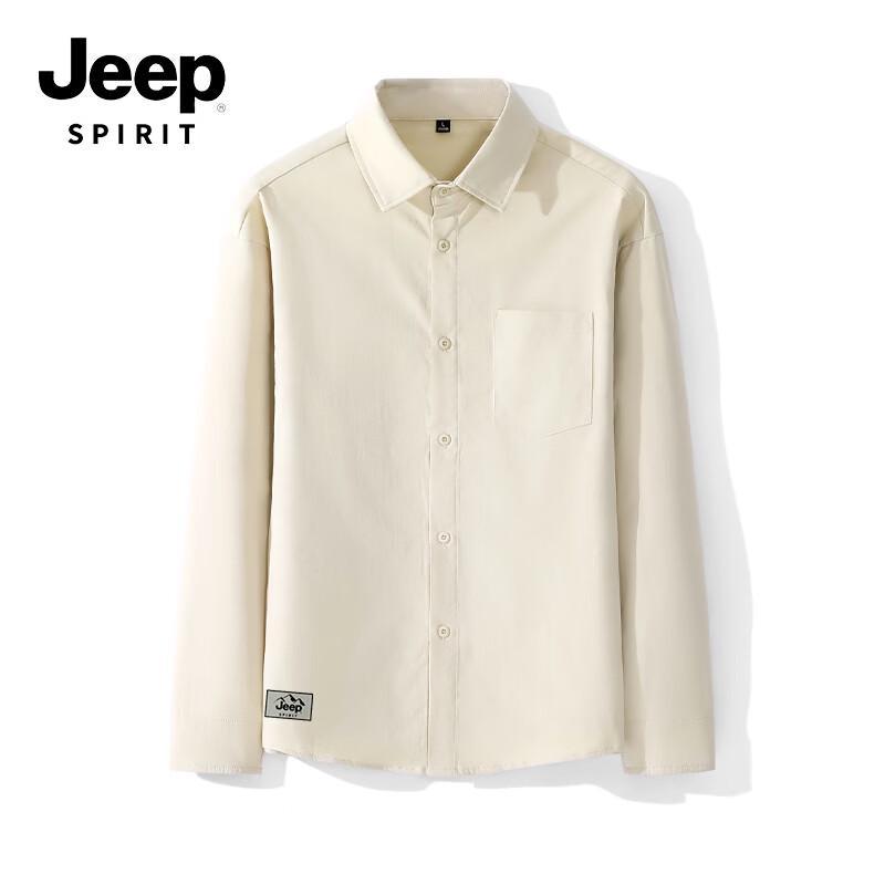 JEEP SPIRIT Men s Cotton-blend Long Sleeve Lapel Shirt M
