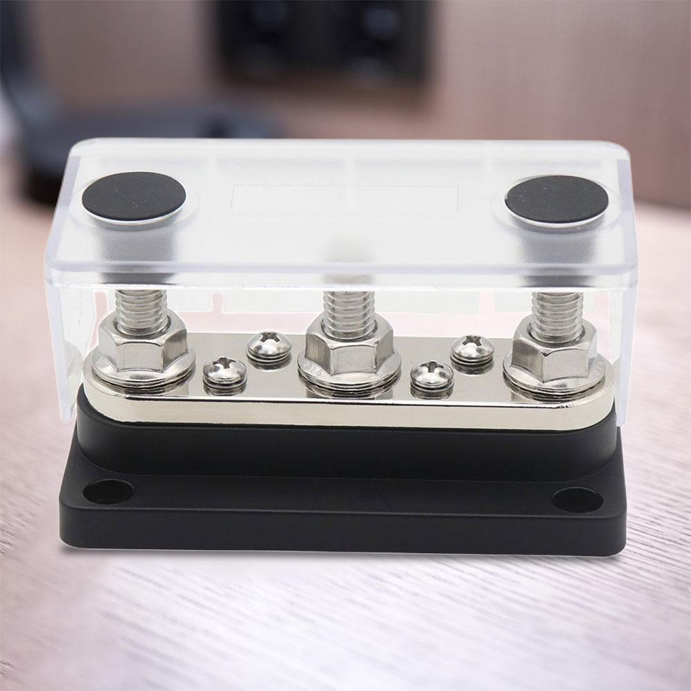 300A Bus Bar 48V Power Distribution Block 3/8 Studs Bus Bar Board 3+4 Way for RV Marine Boat for Vehicle Car Automobile Caravan