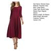 Women's Pleated A-line Midi Dress 45720 Sleeve Crew Neck Swing Dress Summer Beach Vacation Flowy