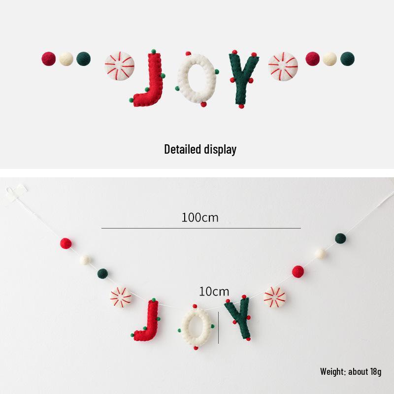 NUCHI Cross-Border Christmas Felt Flag Tree Ornaments
