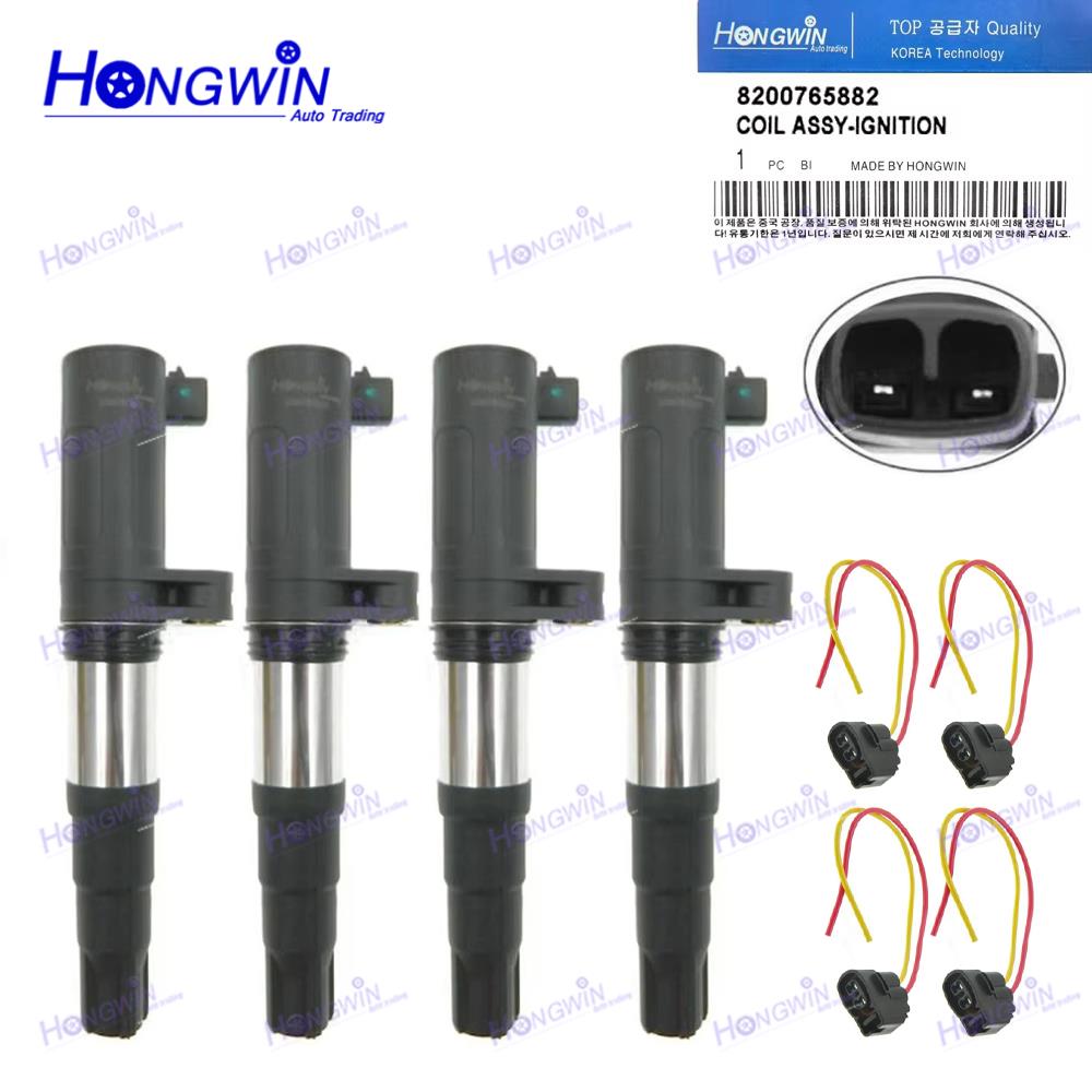 4PCS 8200765882 Ignition Coil Wire For Renault Kangoo Scenic Clio Megane 7700113357 8200405098 7700875000 8200208611 8200380267