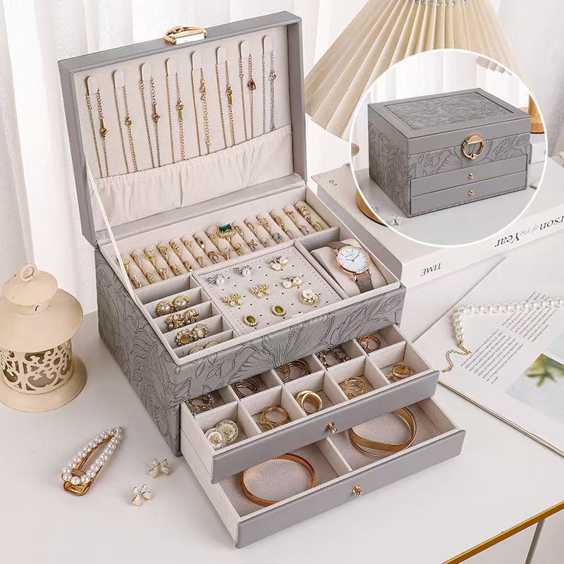 Jewelry Box Pattern Bracelet Storage Box Travel Large Capacity Jewelry Ring Necklace Packaging Box