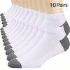 10pairs Men's Fashion Cotton Breathable Comfortable Ankle Socks, Men's Summer Socks