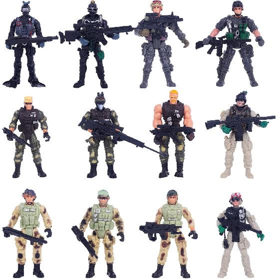 Berry President Army Men, Army Action Figures, 4 Inches Military Action Figures, Army Combat SWAT Soldier Action Figures Toys for 4 5 6 7 8 9 10 Year