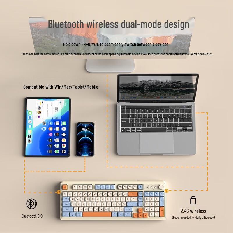 Qianxingzhe V1Pro 3-Mode Wireless RGB Mechanical Keyboard & Mouse Combo