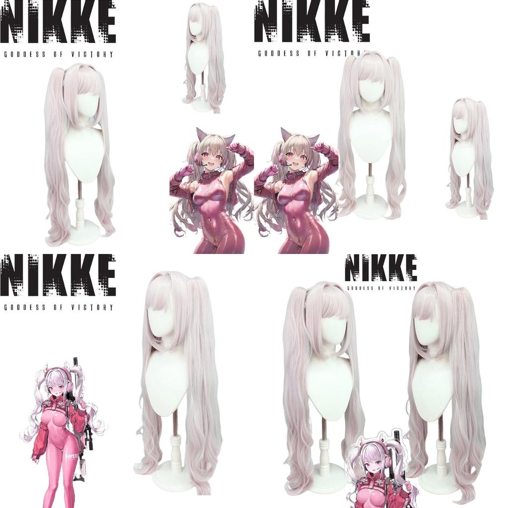 Nikke Victory Goddess Cosplay Wig In Light Pink And White
