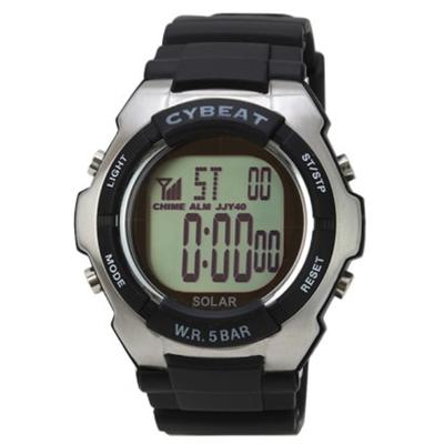 J-AXIS Herren SRC04-BK (Sonnenflamme) Runde Uhr Schwarz Digital