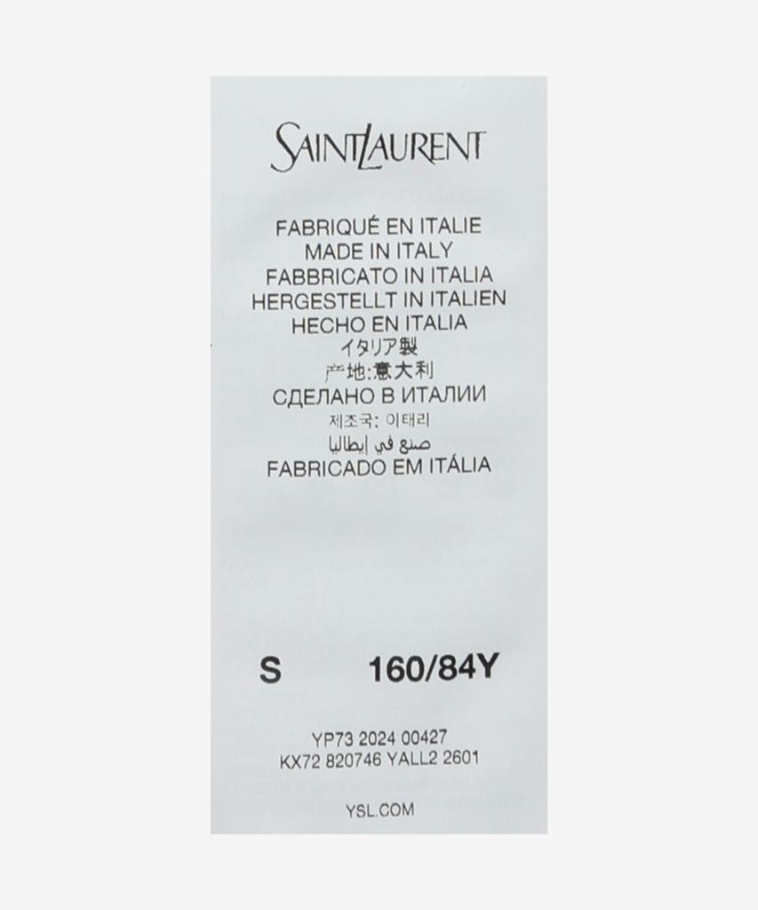 SAINT LAURENT Cashmere Cassandre Embroidered Logo High-Neck Knit - Beige / 820746Yall22601