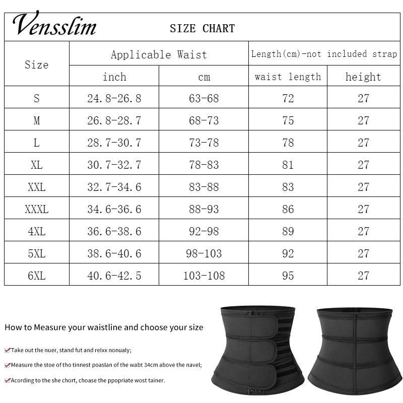 Vensslim Men Waist Trainer Corset Abdominal Slimming Belt Fitness Body Shaper Weight Loss Strap Waist Trimmer