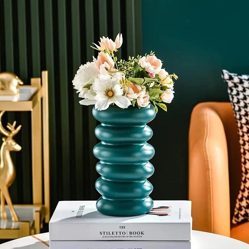 1PC Plastic Spiral White Vase Hydroponic Pot Vase Decoration Home Desk Decorative Vases for Flowers Decoration Maison Floreros