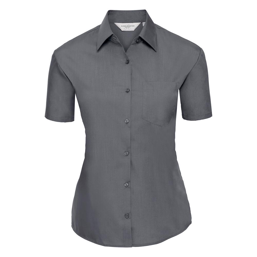 Russell Collection Womens/Ladies Classic Polycotton Easy-Care Short-Sleeved Shirt