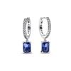 European 925 Silver Star Moon, Butterfly, Red Green Square Earrings, Suitable for Women's Festival Exquisite Charm Jewelry Gifts