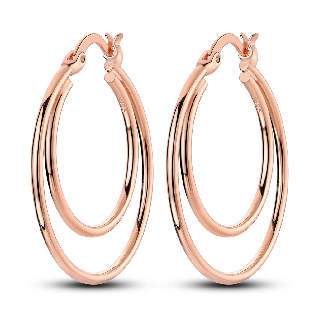 925 Silver Exquisite Multi-layer Ear Ring Jewelry Versatile Hoop Earrings For Women Jewelry Fine Birthday Party Gift