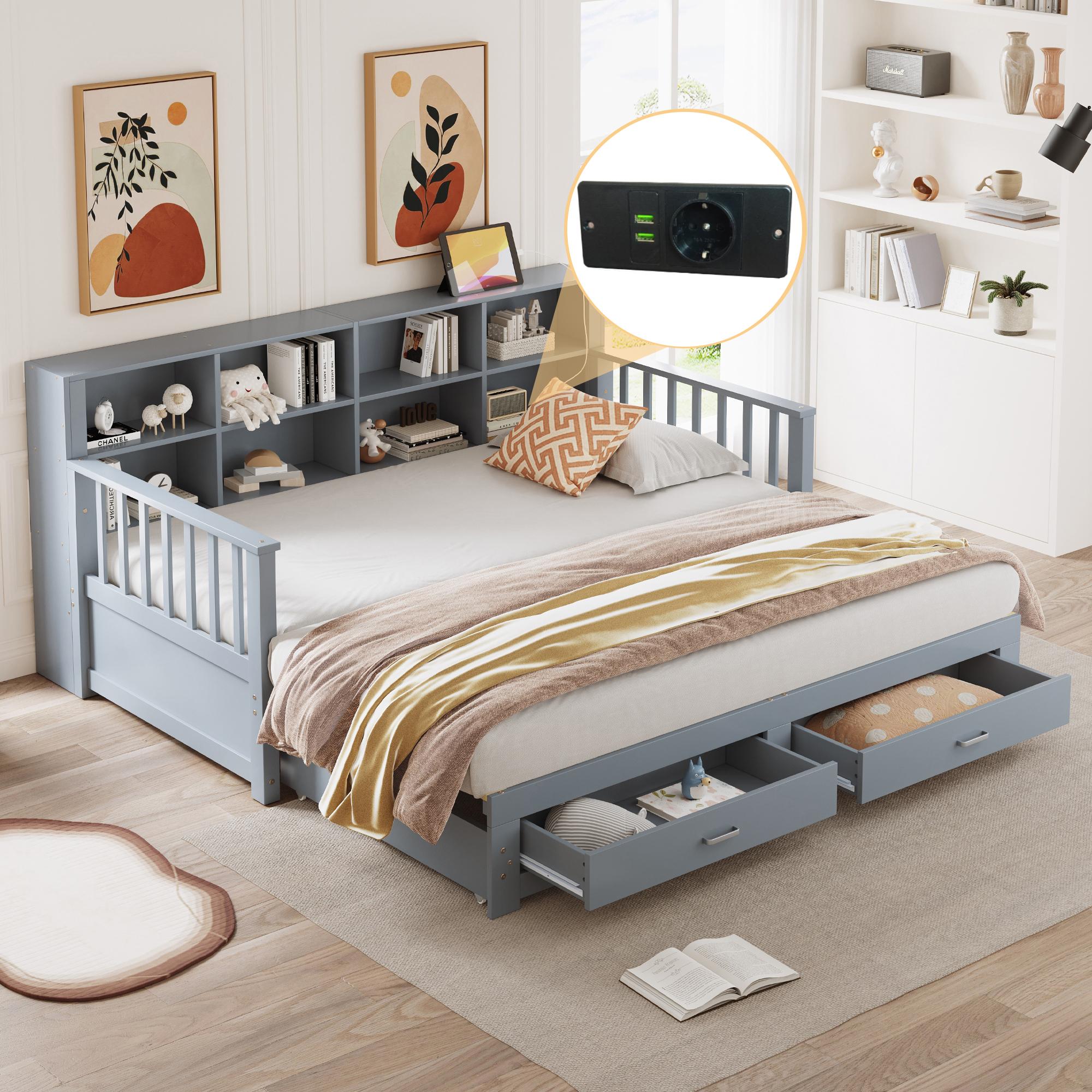 Pull-out Solid Wood Sofa Bed 90/180x190