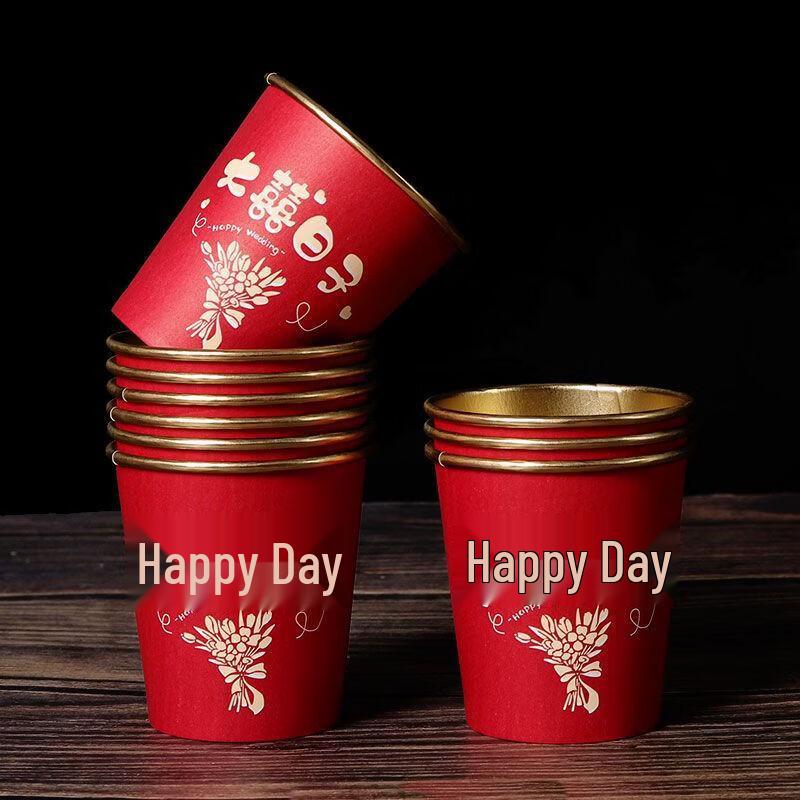 Gold Foil Auspicious Day Wedding Celebration Cups