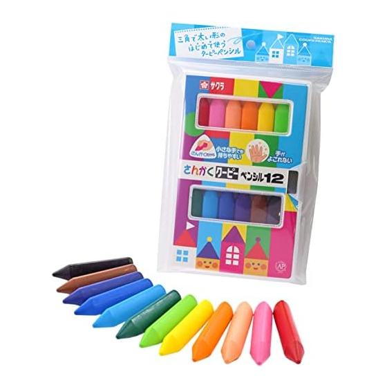SAKURA Sakura Crepas triangular coupie pencil 12 colors FYL12-P pack