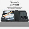 Suport din piele placat Husă de protecție cu balama plată pentru Samsung Galaxy Z Fold 5 4 3 cu folie de sticlă frontală Fold5 Husă de protecție