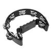 Tambourine Jingle Black Cat Shape Non Slip Handle Half Moon Handheld Tambourine for Party