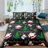 Cartoon Santa Claus Bedding Set King Queen Size Microfiber Christmas Dogs 3D Print Duvet Cover For Kids Pillowcases Home Textile