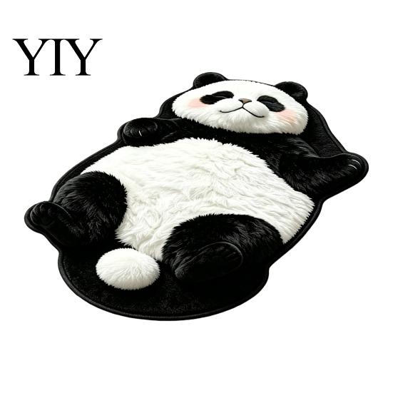 Easy to Clean Bedroom Rug Cozy Cat Shaped Floor Rug, Plush Cartoon Area Mat, Soft Whimsical Pet Themed Cover Crystal Velvet Decorative for Bedside And