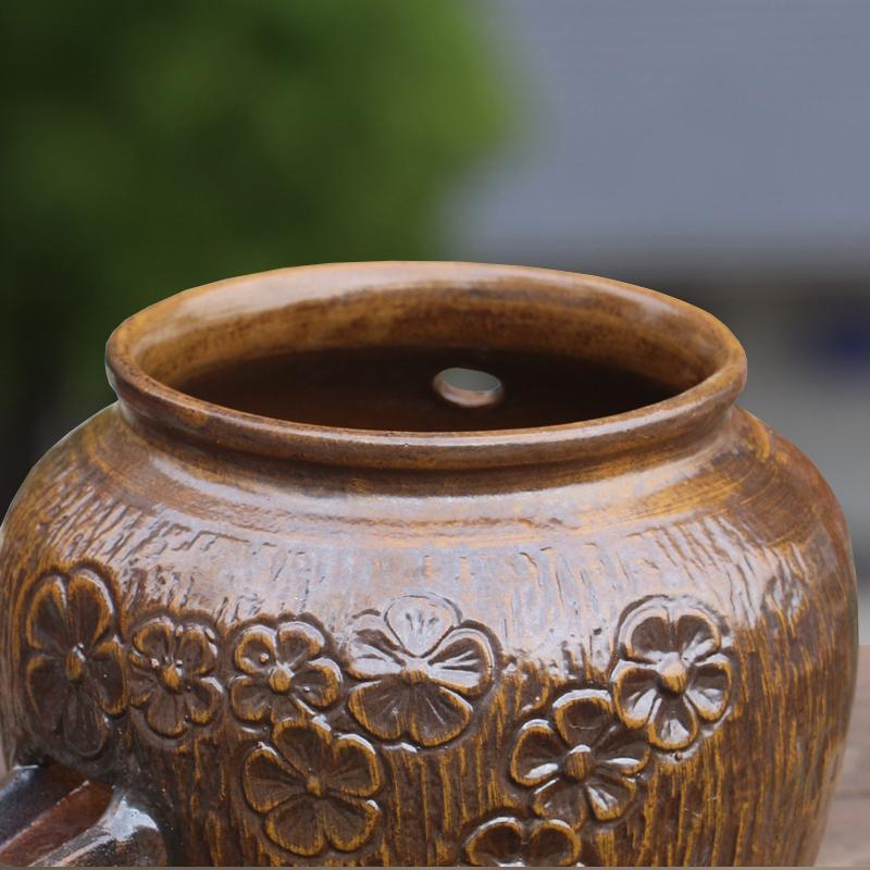 Handcrafted Ceramic Fish Tank with Waterfall Filtration - Chinese Style Aquatic Decor