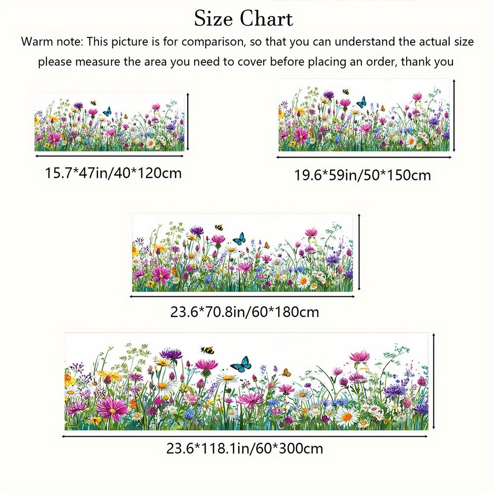 1Pcs Colorful Flowers Butterflies Non-Slip Washable Area Rug Runner for Entryway, Living Room, Bedroom & Patio