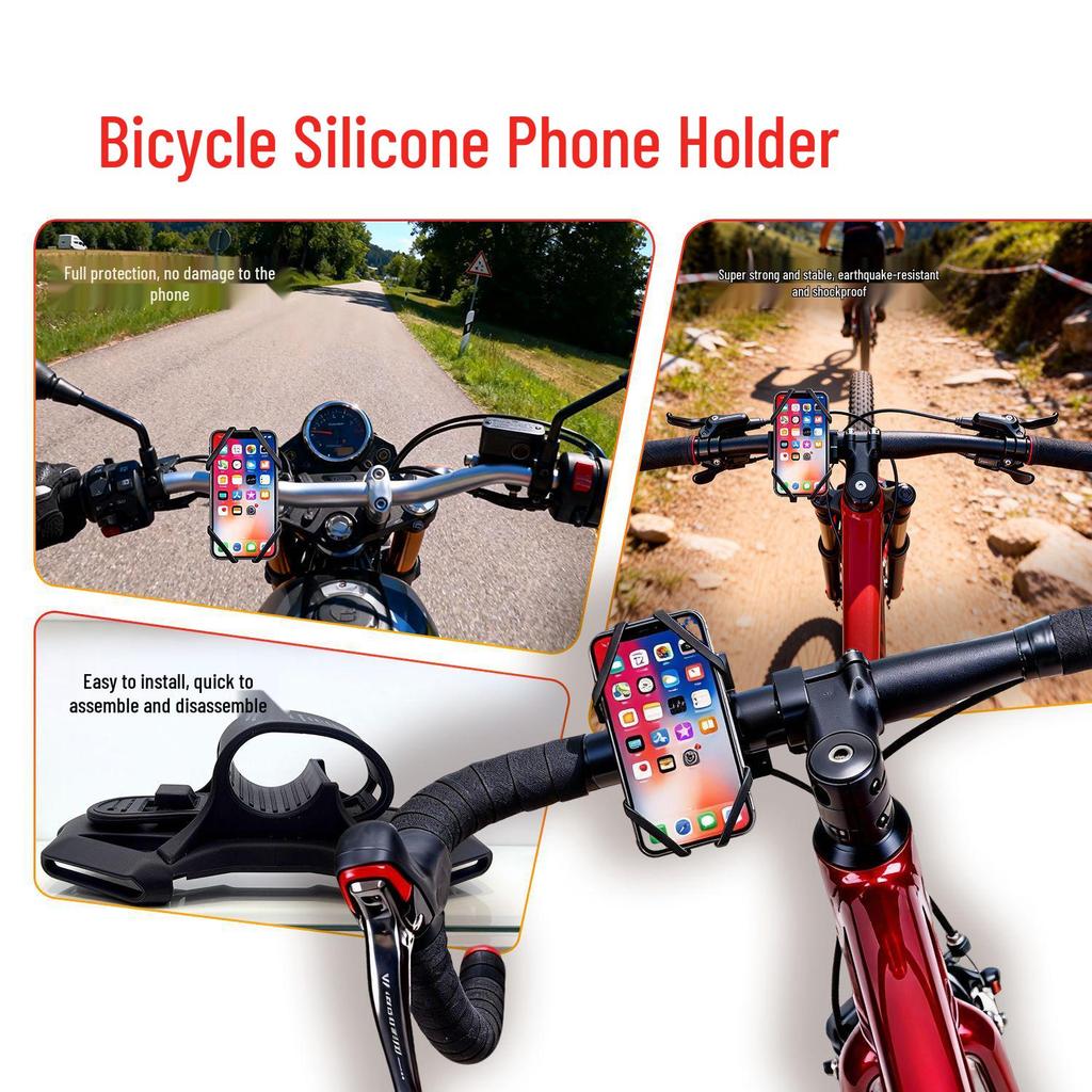 Universal Anti-Shake Silicone Bicycle Phone Holder - Cycling Accessory