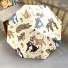 1 PC Automatic Folding Umbrella - Cute Dog Pattern, Portable & Foldable Design with 8 Ribs, Christmas Birthday Gifts