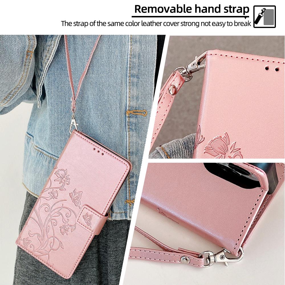 For Samsung Galaxy S25 FE Case Butterfly Flower Imprinted PU Leather Wallet Phone Cover