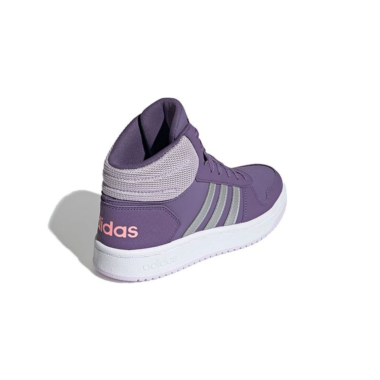 Adidas Neo Hoops 2.0 Mid Breathable Retro Basketball Shoes Kids Sneakers Purple EH0170