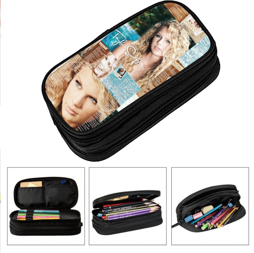 Taylor Swift 1989 Records Graphic Fans Stationery Case Pencil Case Large Capacity Trendy