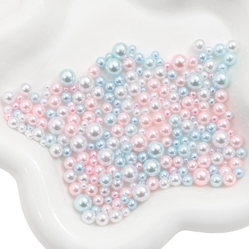 ABS Non-Porous Pearl-Plated Colored Round Beads for DIY Crafts and Fashion Accessories