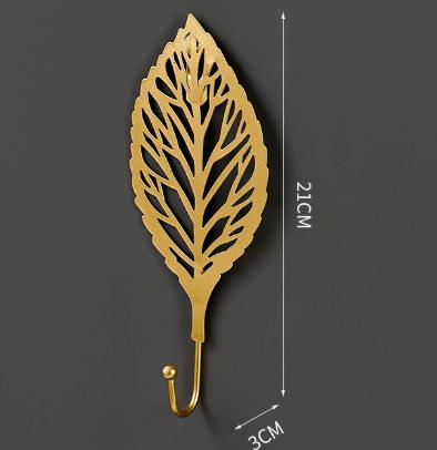Decorative hat and coat hooks with leaves