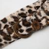 Waistband for Women Elegant Furred Plush Luxurious Belt Maillard Color Retro Girdle Belt Stylish Leopard Print