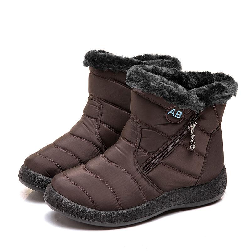 Snow Women Boots Comfortable Women's Boots Waterproof Women Shoes Zipper Shoes Woman Soft Fur Women's Winter Boots Botas Mujer